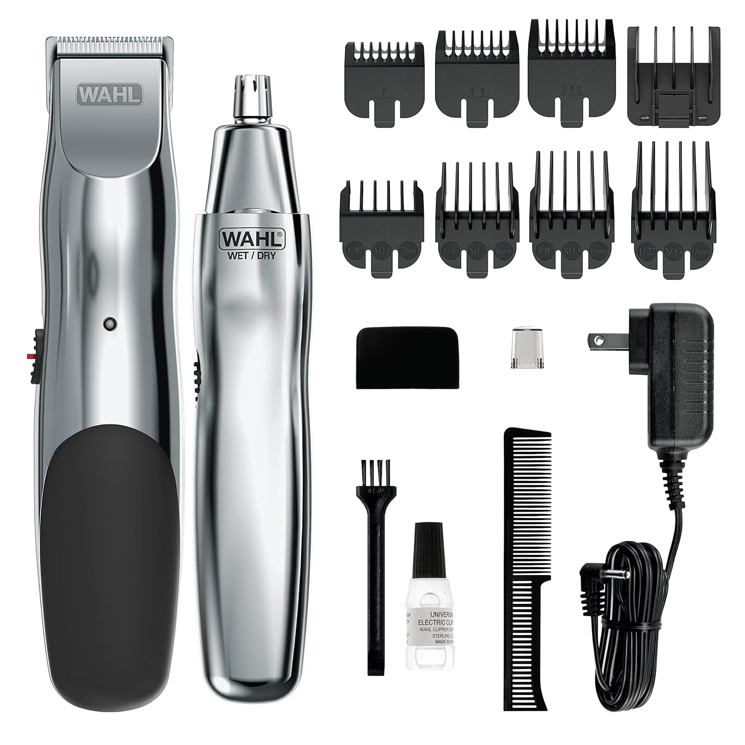 Groomsman Rechargeable Beard Trimmer Kit & Bonus Battery Nose Trimmer | Trim Beards & Mustaches with the Rechargeable Trimmer and Nose Hair with the Bonus Battery Wet/Dry Trimmer – Model 5622V