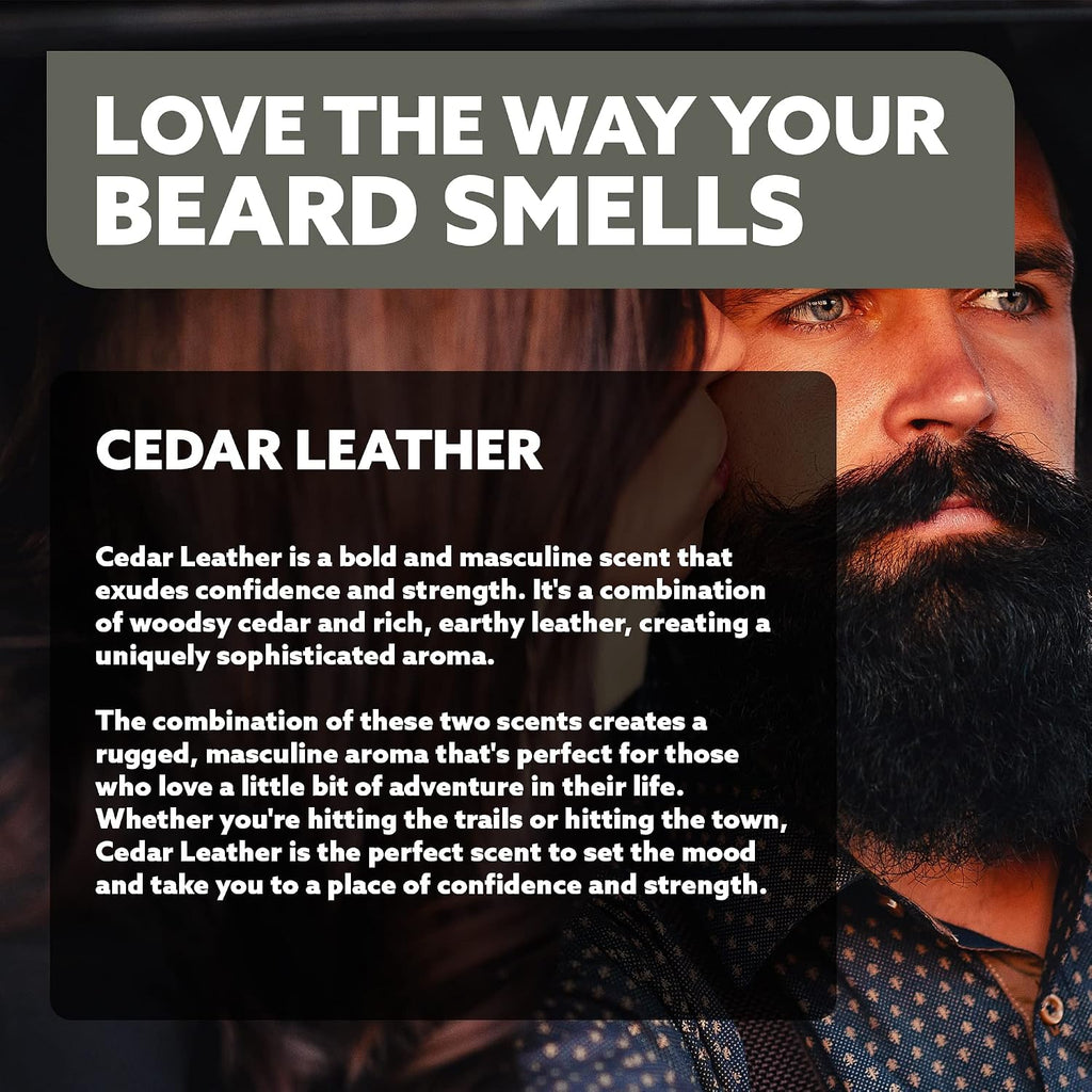 Beard Oil by  - Beard Oil Conditioner - Leave Your Beard Feeling Amazing - All Natural Ingredients - No Residue - Mustache Oil - 1Oz - Made in the USA (Cedar Leather)