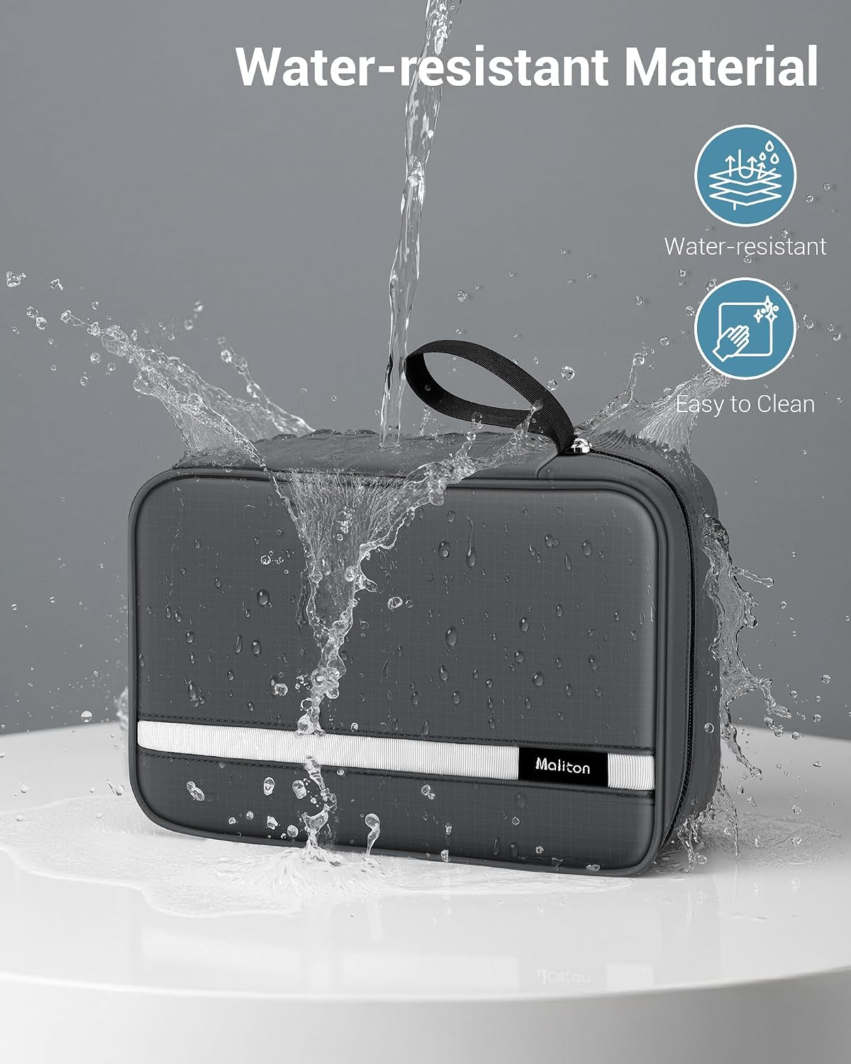 Toiletry Bag for Men & Women Travel Toiletry Bag Hanging Toiletry Bag Hygiene Organizer with 4 Compartments Waterproof Bathroom Shower Bag Large Toiletries Travel Bag (Gray)