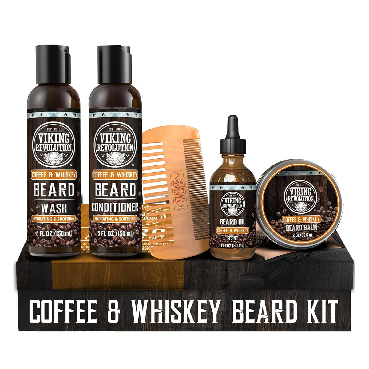 Beard Conditioning Kit-Coffeewhiskey, 5 Products Included