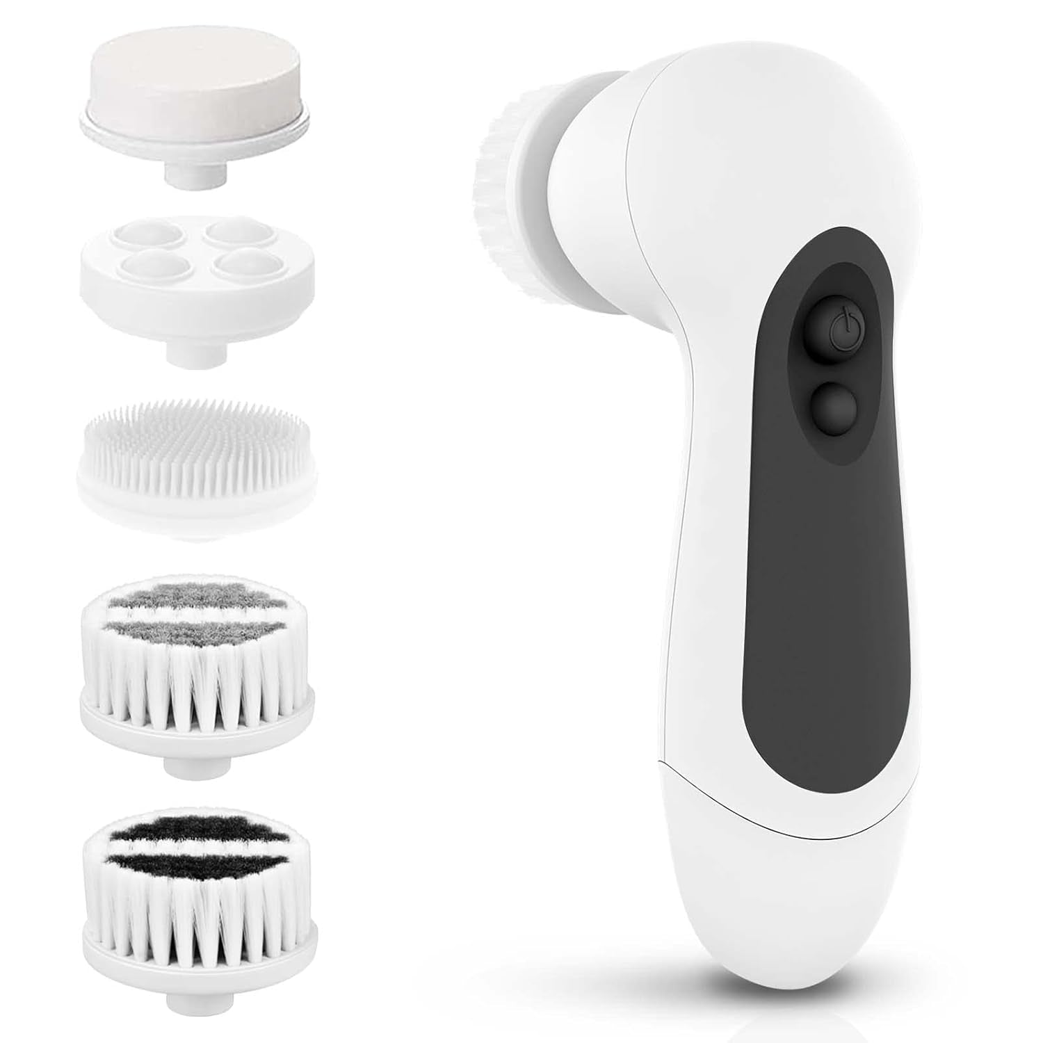 Waterproof Facial Cleansing Spin Brush Set with 5 Exfoliating Brush Heads - Electric Face Scrubber Cleanser Brush by  - Face Brush for Gentle Exfoliation and Deep Scrubbing