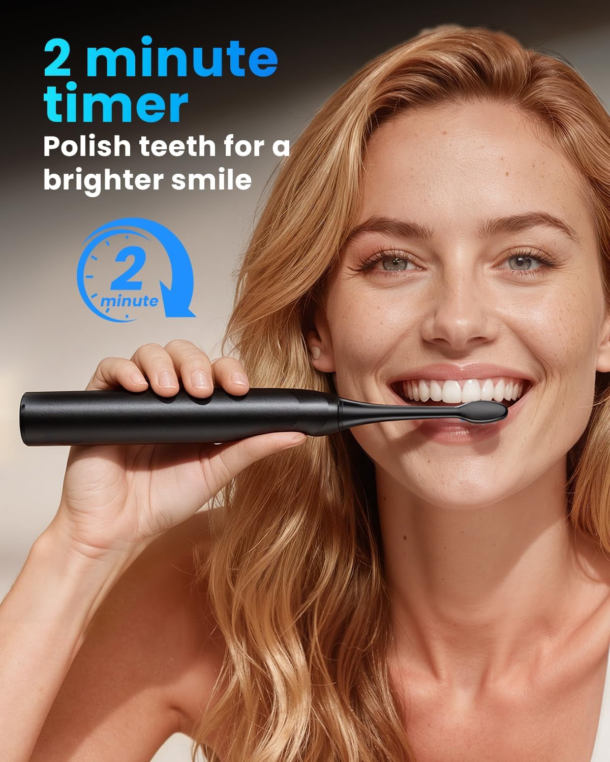 Electric Toothbrush for Adults, Rechargeable Electric Toothbrush with 8 Brush Heads, Travel Case, Charging Base & Wireless Charging - 5 Modes with Smart Timer
