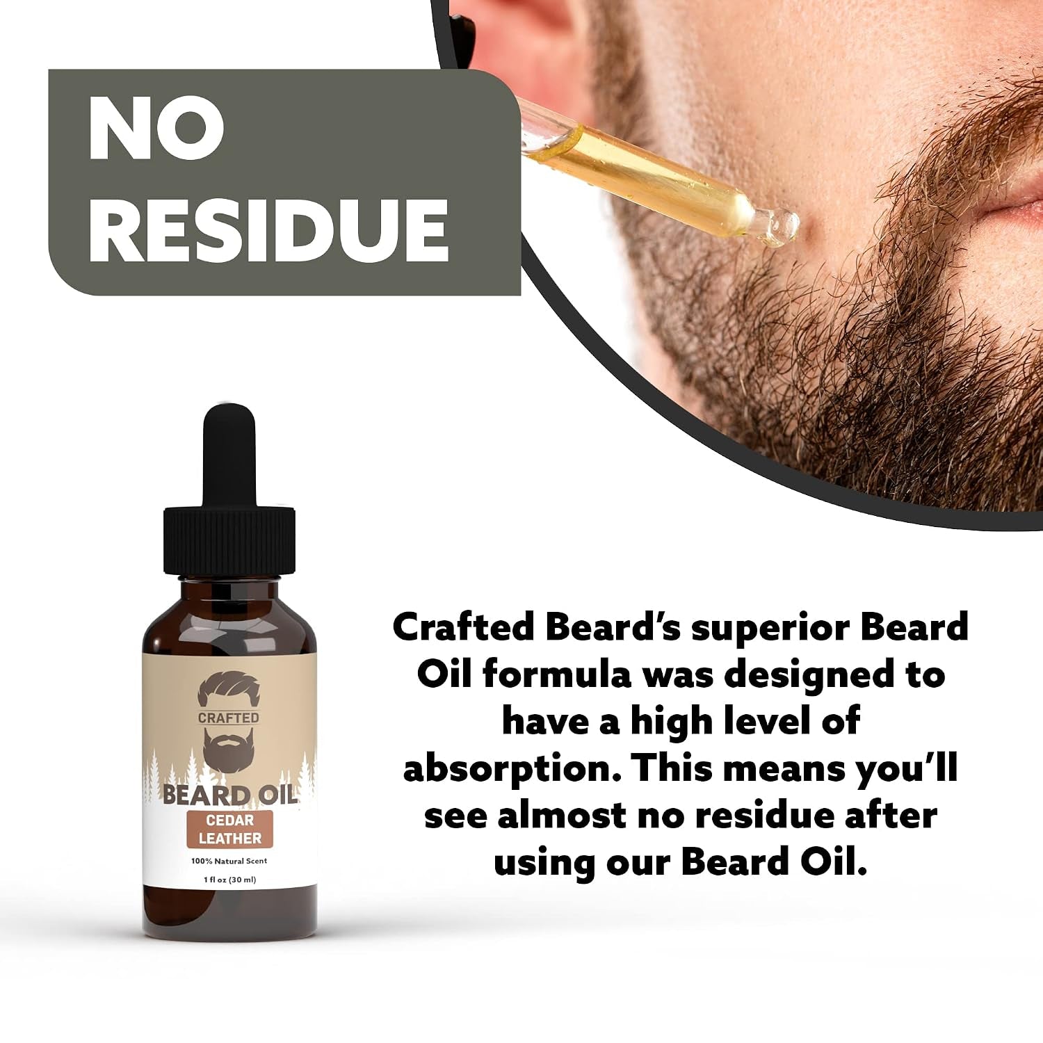 Beard Oil by  - Beard Oil Conditioner - Leave Your Beard Feeling Amazing - All Natural Ingredients - No Residue - Mustache Oil - 1Oz - Made in the USA (Cedar Leather)