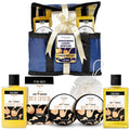 Luxury Spa Skincare Sandalwood Gift Set for Men | Mens Body Wash Gifts | Mens Gift Set for Bath and Body | Gifts for Men | Cleansing, Moisturizing, Exfoliating | 7-Piece Bundle