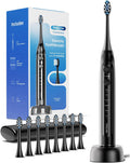 Electric Toothbrush for Adults, Rechargeable Electric Toothbrush with 8 Brush Heads, Travel Case, Charging Base & Wireless Charging - 5 Modes with Smart Timer