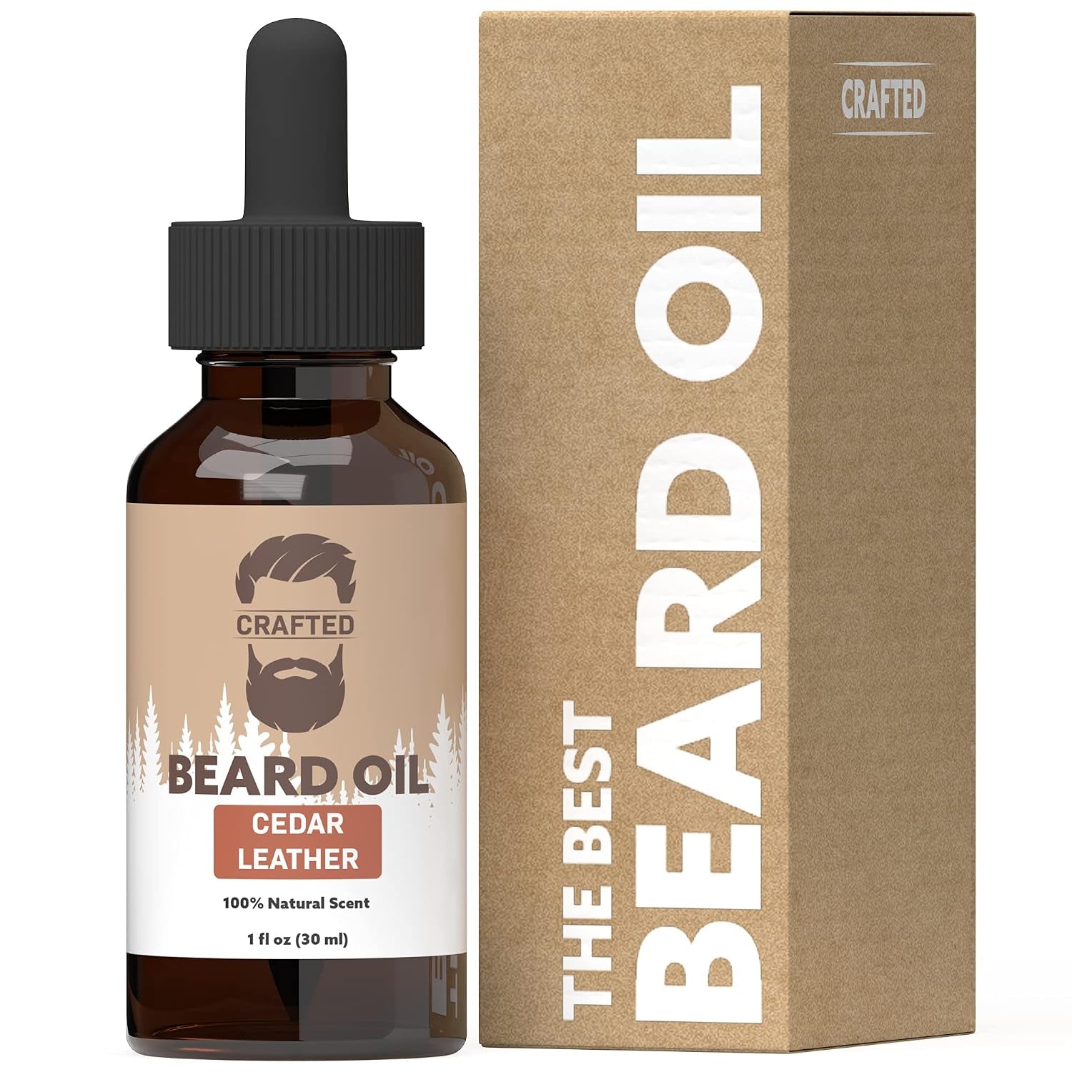Beard Oil by  - Beard Oil Conditioner - Leave Your Beard Feeling Amazing - All Natural Ingredients - No Residue - Mustache Oil - 1Oz - Made in the USA (Cedar Leather)